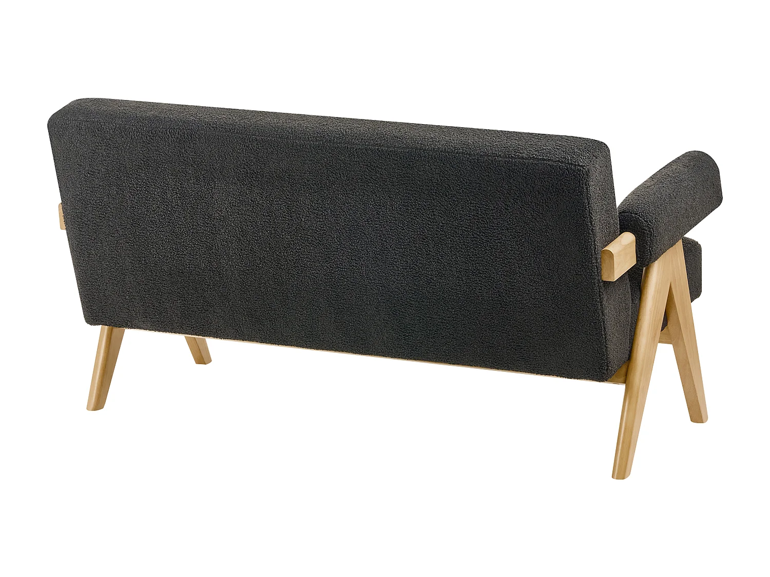 Sofa TAMRE Bouclé Schwarz / Hellbraun 2-Sitzer