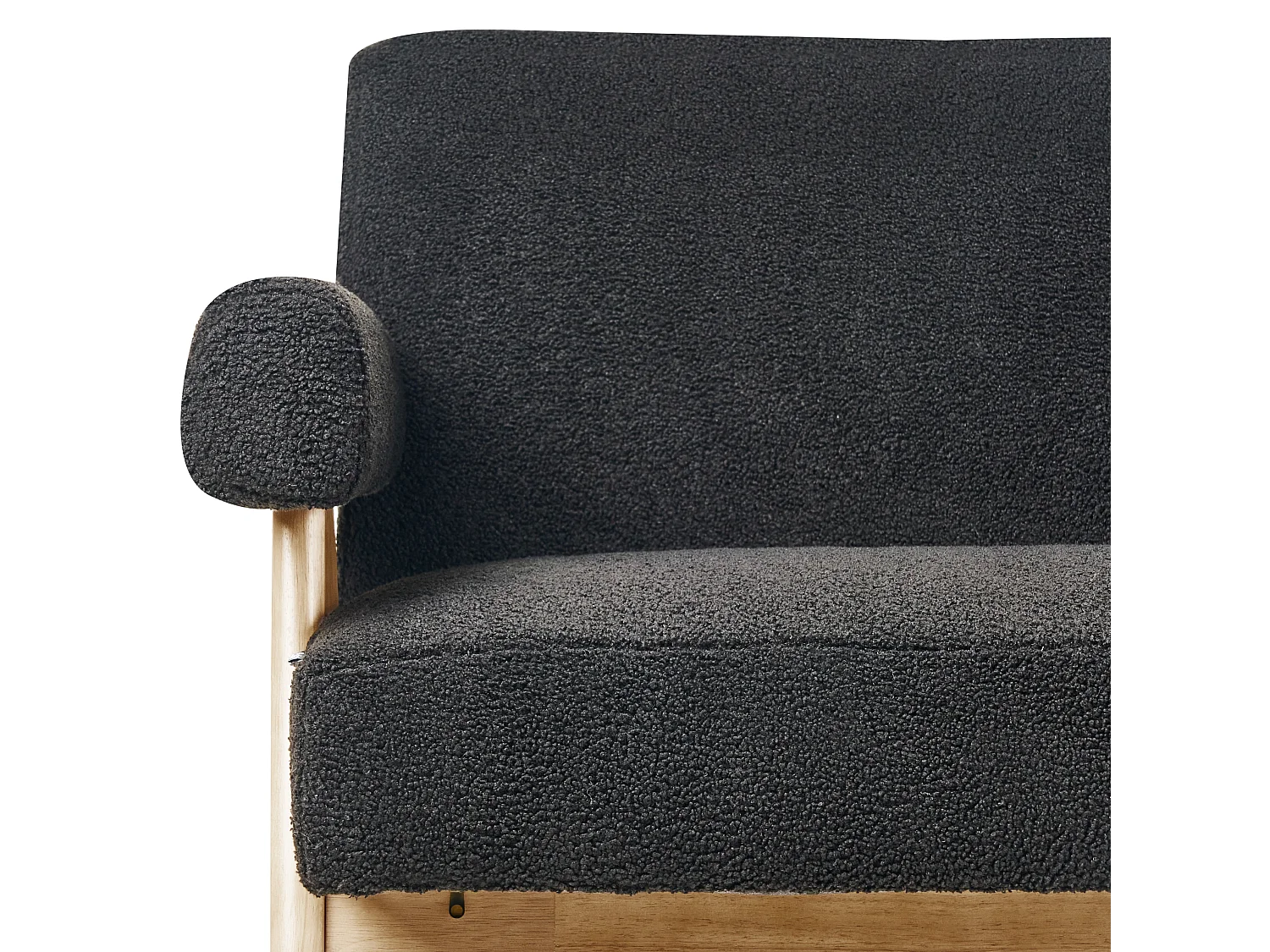 Sofa TAMRE Bouclé Schwarz / Hellbraun 2-Sitzer