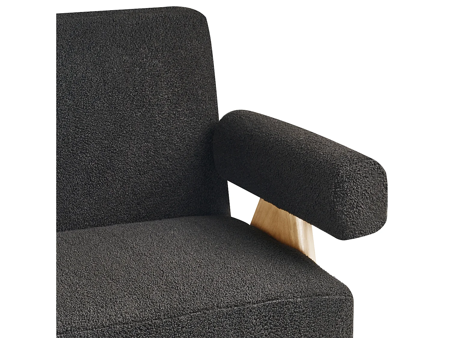 Sofa TAMRE Bouclé Schwarz / Hellbraun 2-Sitzer
