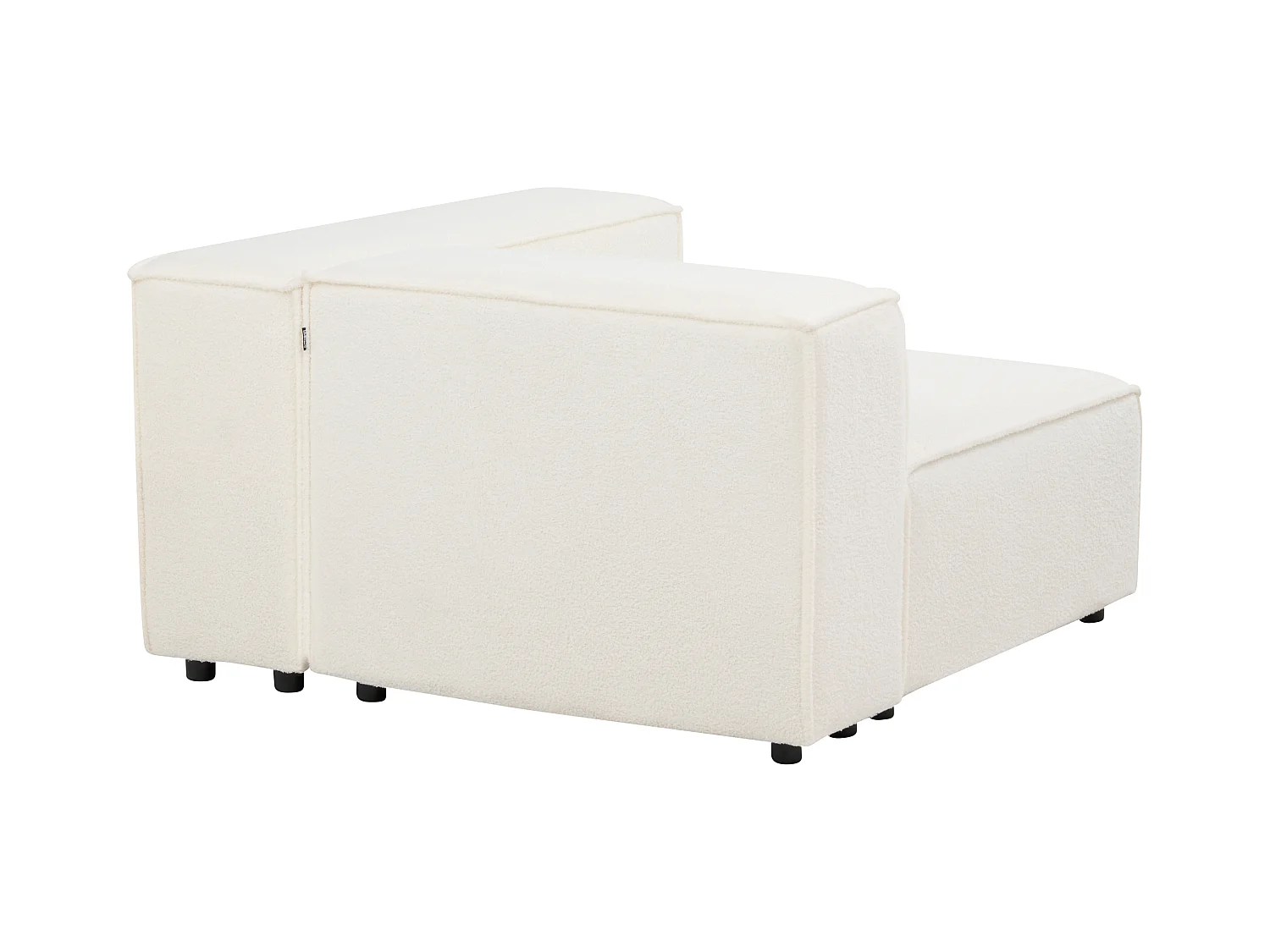 Canapé d'angle modulable 4 places ARDAL Bouclé Blanc Côté droit