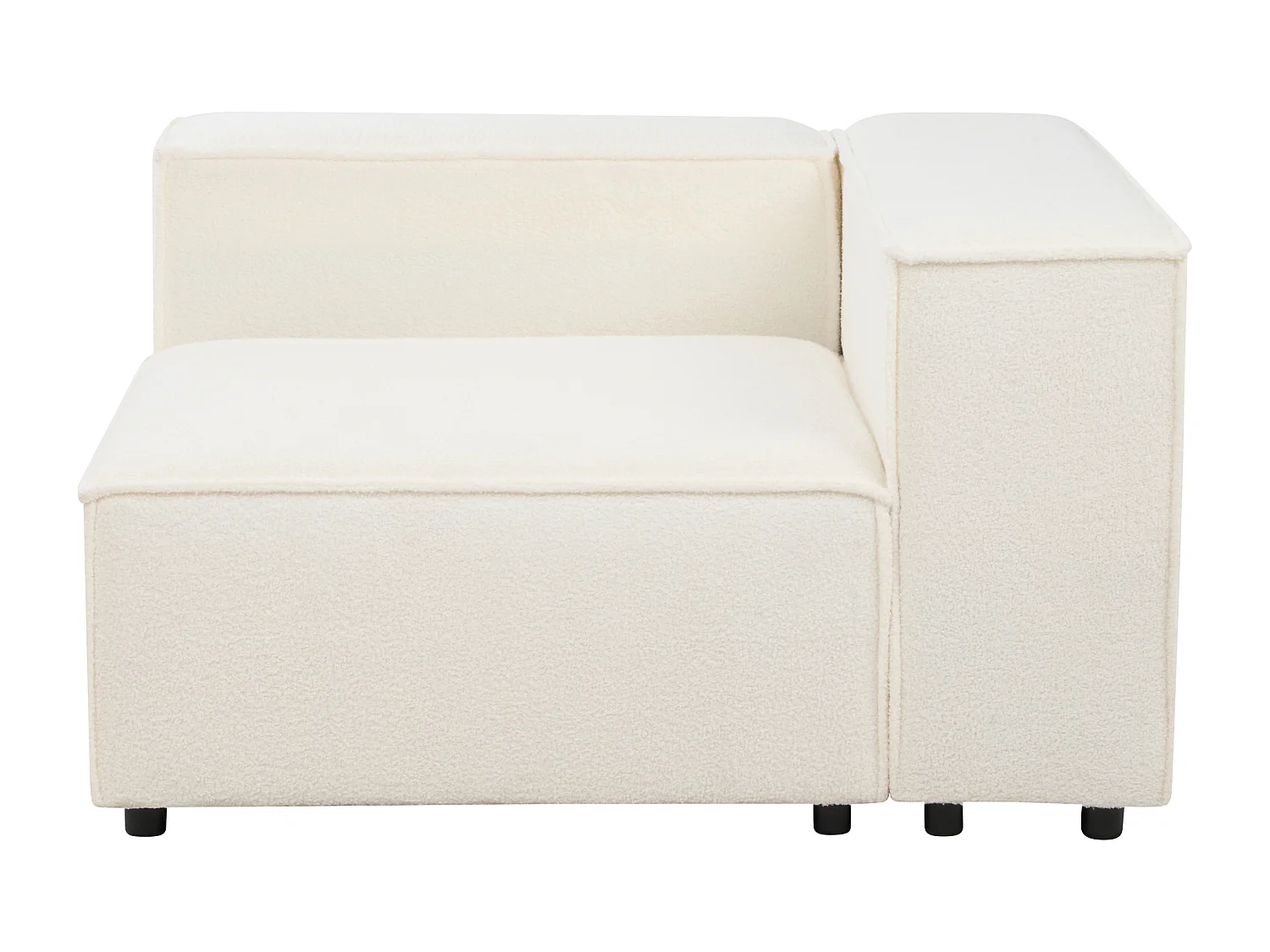 Modul Ecksofa APRICA Bouclé Weiss 4-Sitzer rechtsseitig