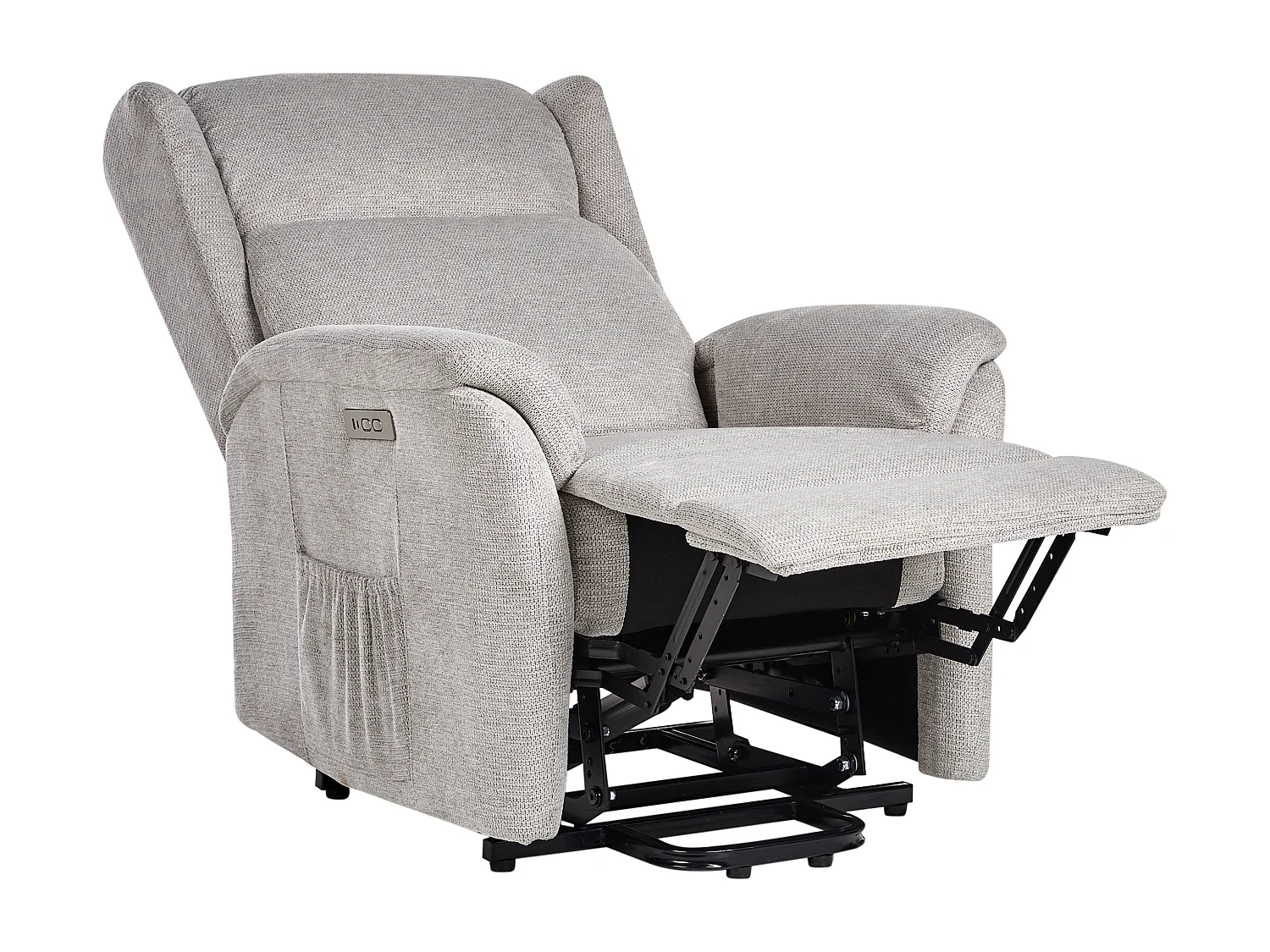 Fauteuil inclinable électrique ELEGY Repose-pieds inclus Tissu Gris clair