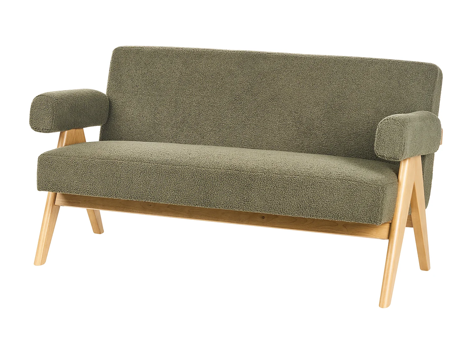 Sofa TAMRE Boucle Złamana biel/ jasny brąz dla 2 osób