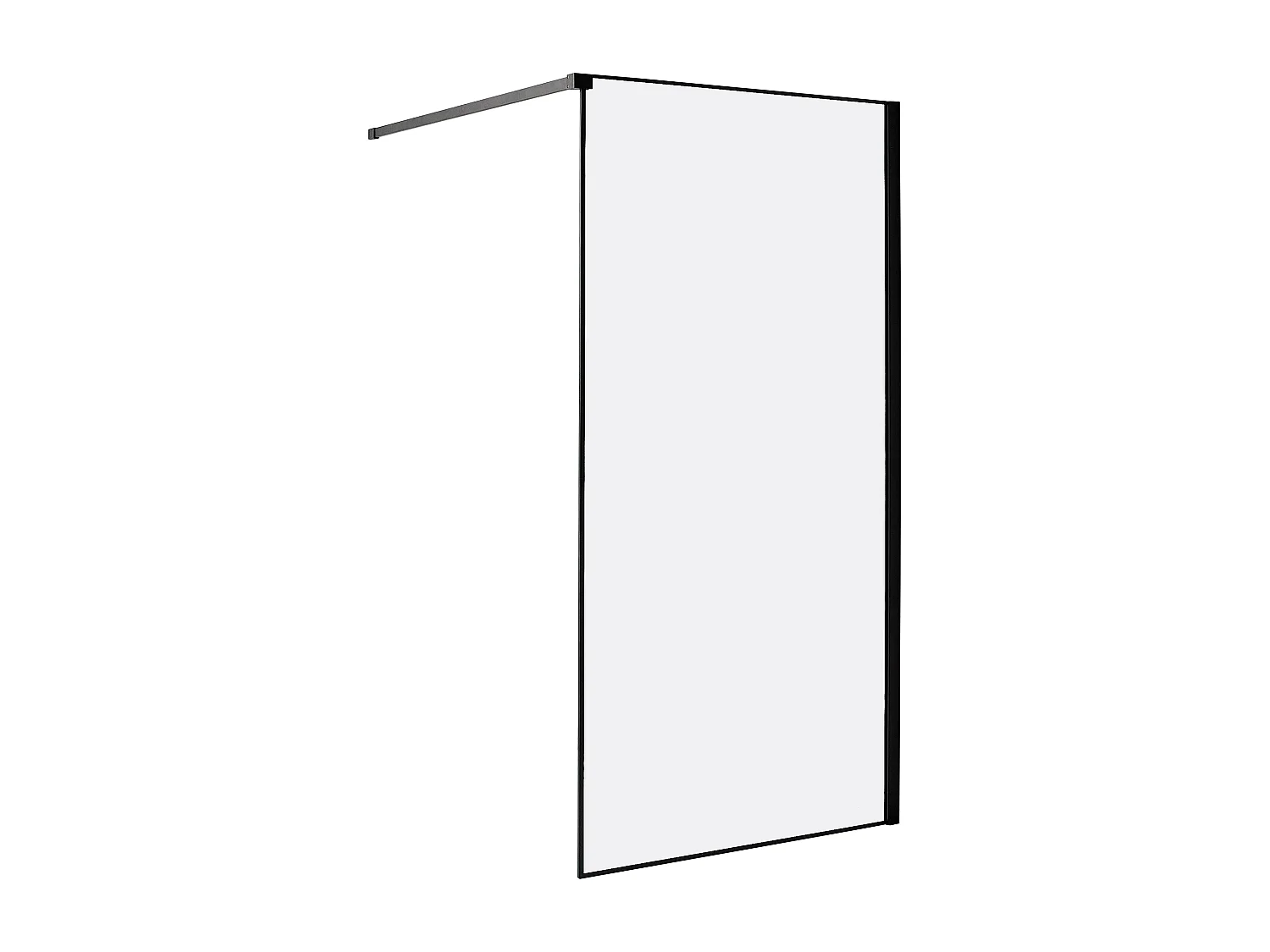 Duschwand ohne Türen aus Sicherheitsglas 100 x 190 cm schwarz Waspam