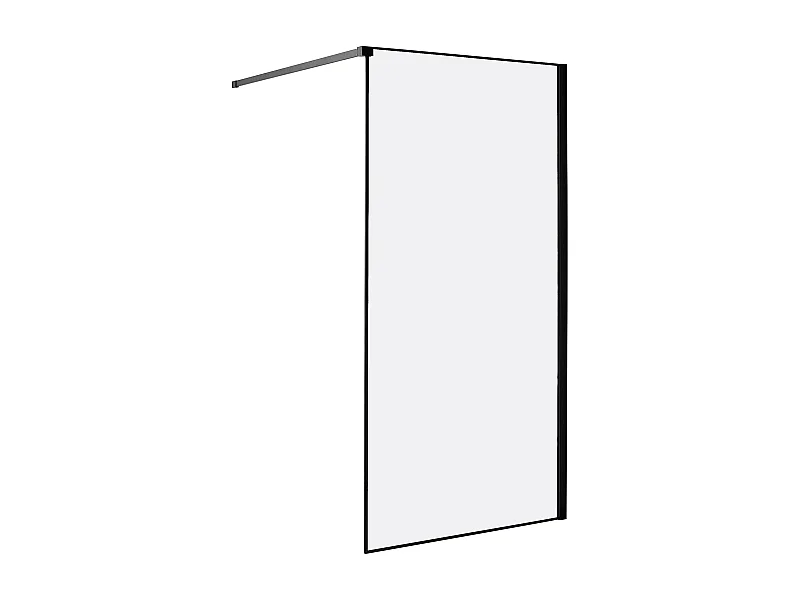 Duschwand ohne Türen aus Sicherheitsglas 100 x 190 cm schwarz Waspam