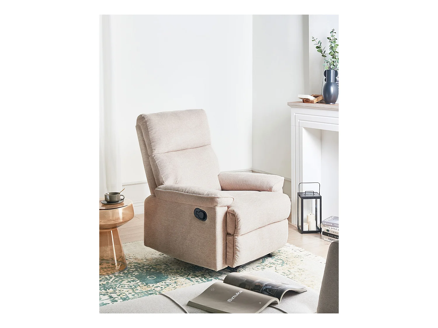 Rozkładany fotel EVERTON Beżowy