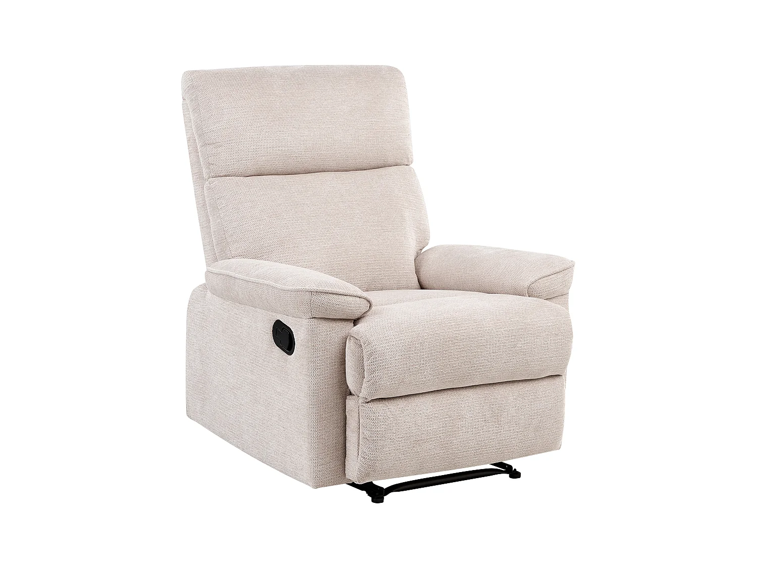 Fauteuil inclinable EVERTON Repose-pieds inclus Tissu Beige