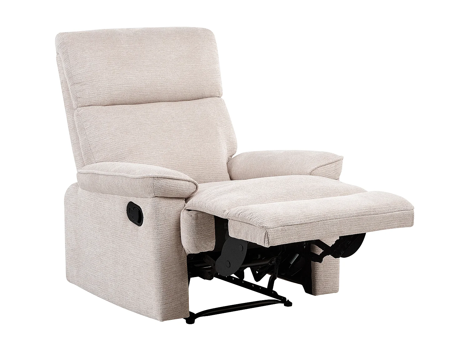 Fauteuil inclinable EVERTON Repose-pieds inclus Tissu Beige