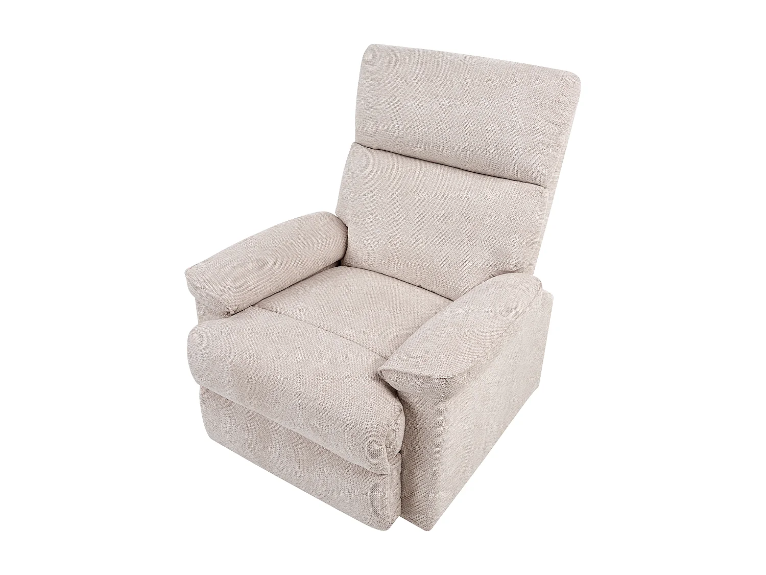 Fauteuil inclinable EVERTON Repose-pieds inclus Tissu Beige