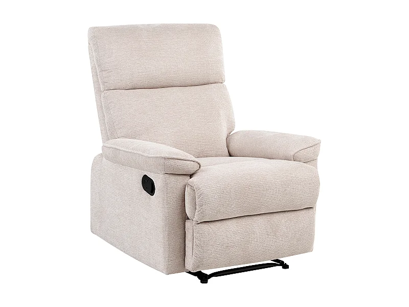 Fauteuil inclinable EVERTON Repose-pieds inclus Tissu Beige