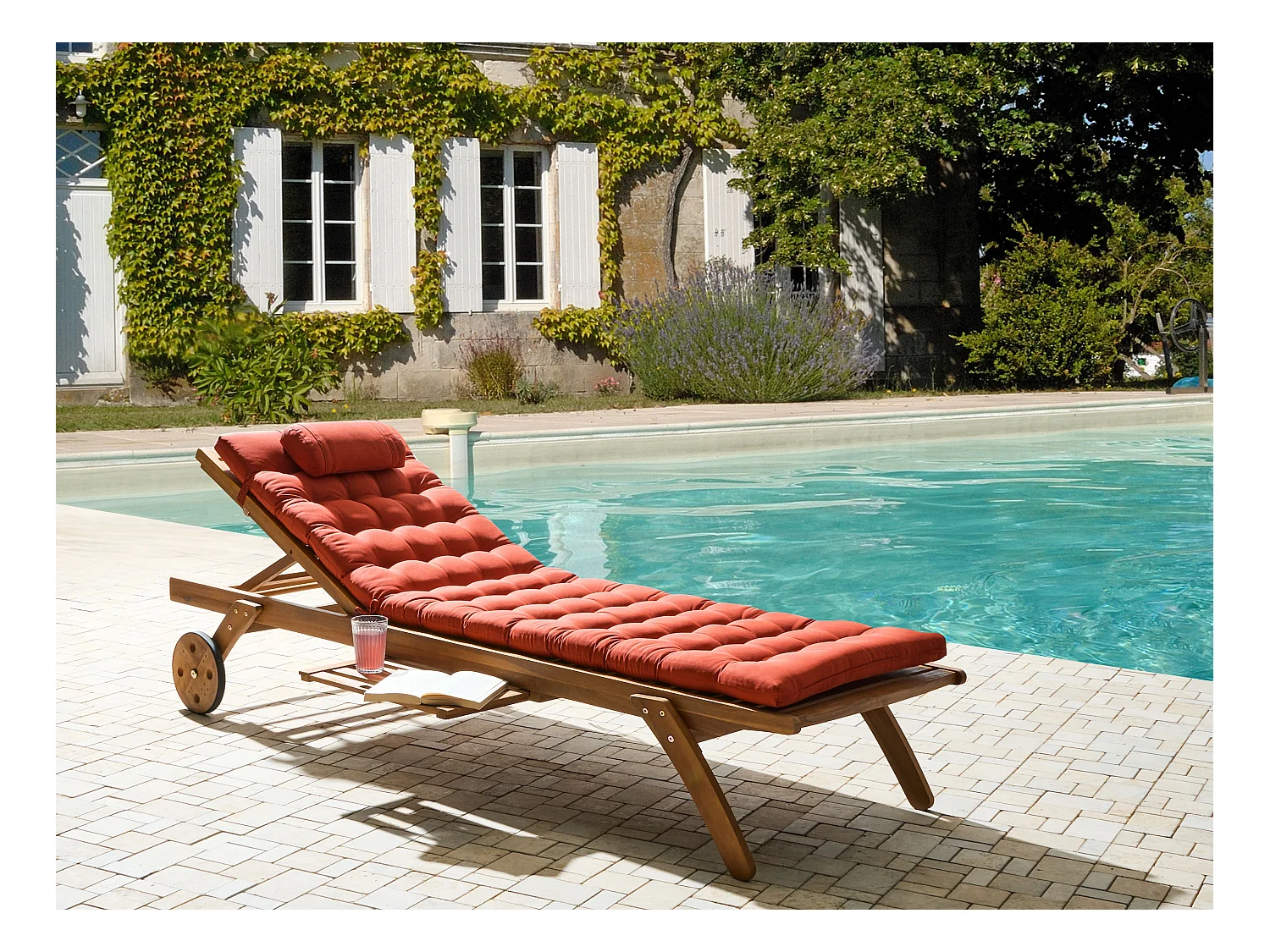 Transat avec coussin CESANA PREMIUM Acacia Rouge