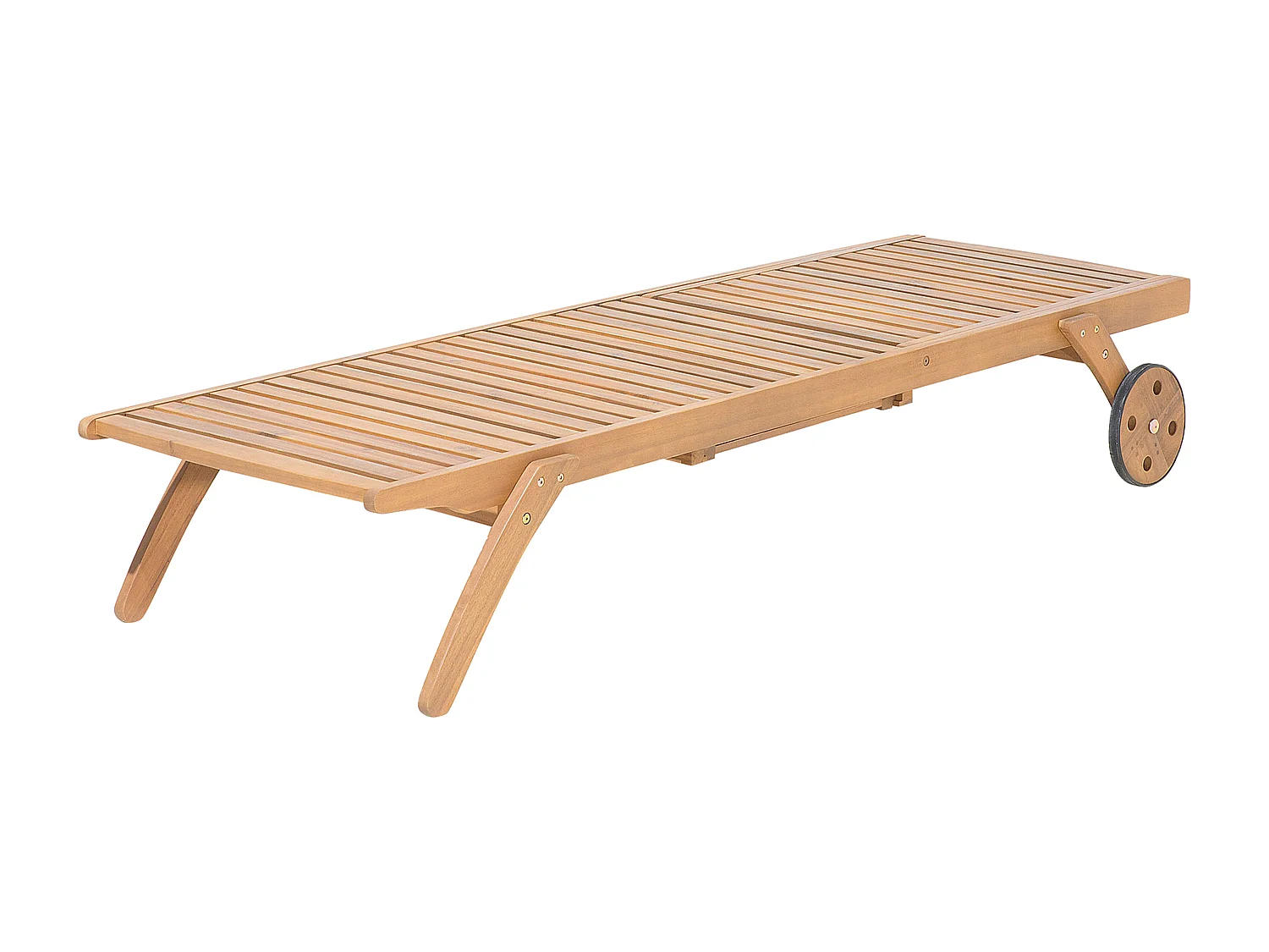 Lettino Prendisole con Cuscino CESANA PREMIUM Legno d'acacia Rosso
