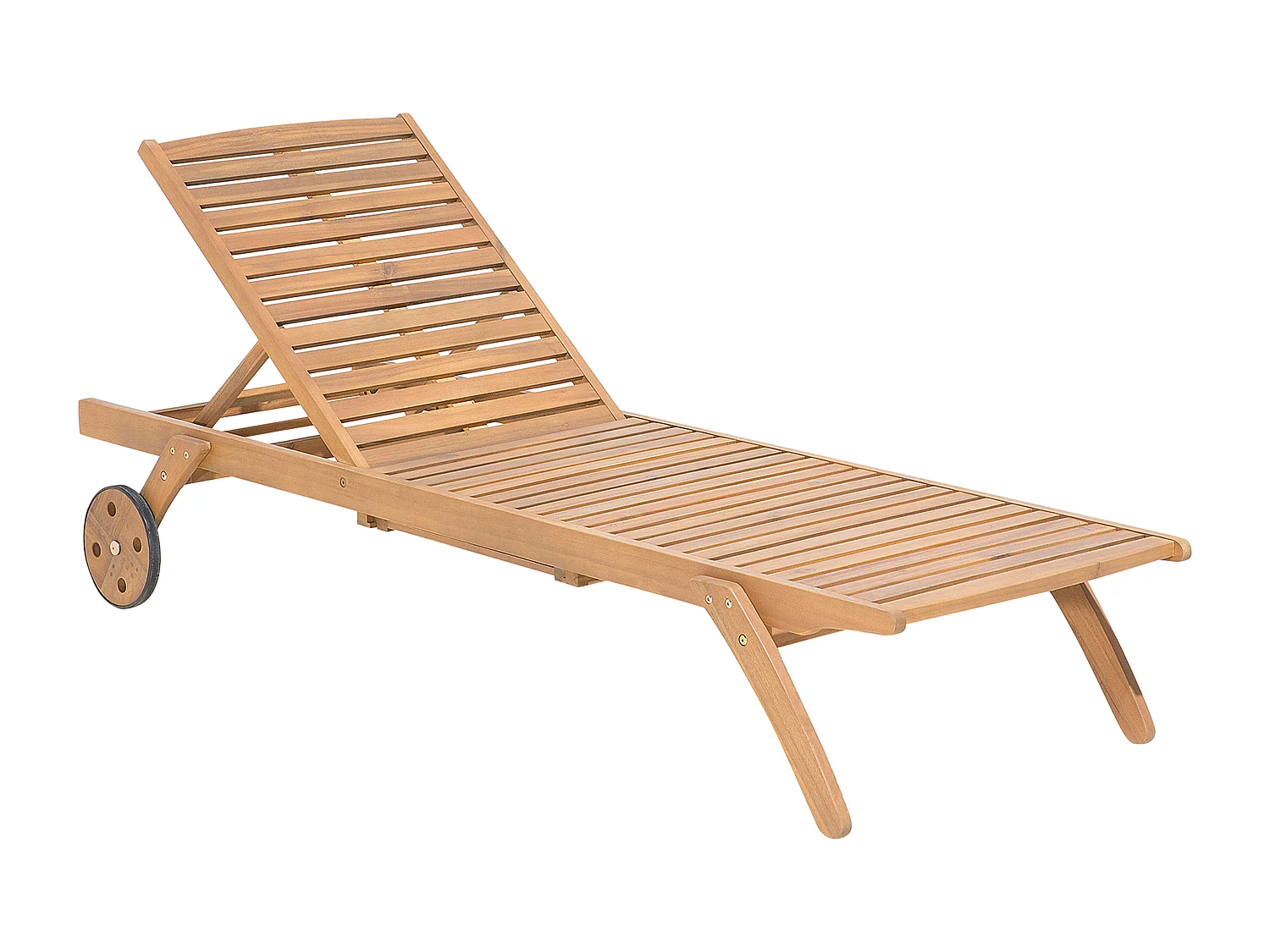 Lettino Prendisole con Cuscino CESANA PREMIUM Legno d'acacia Rosso