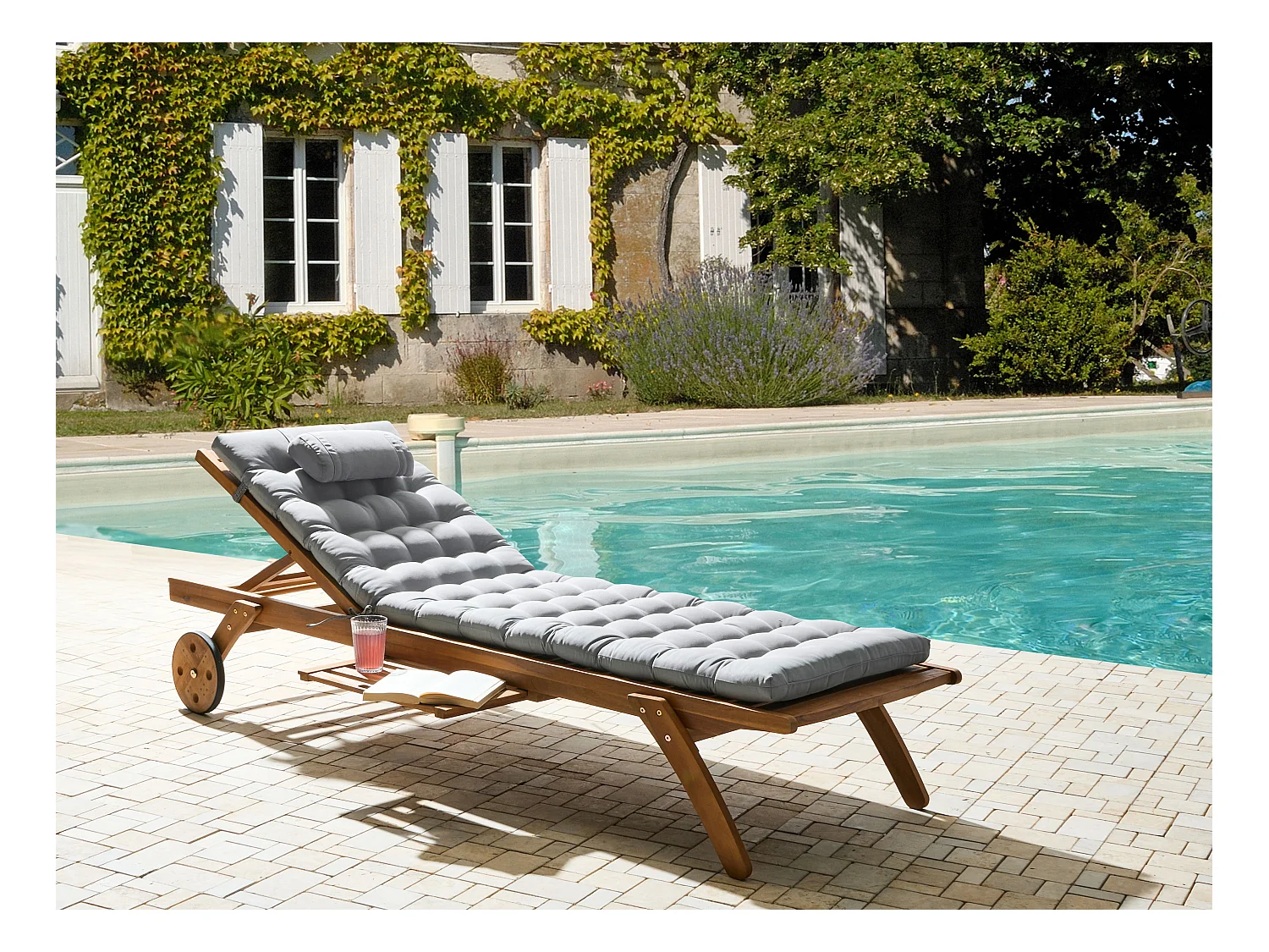 Transat avec coussin CESANA PREMIUM Acacia Gris clair