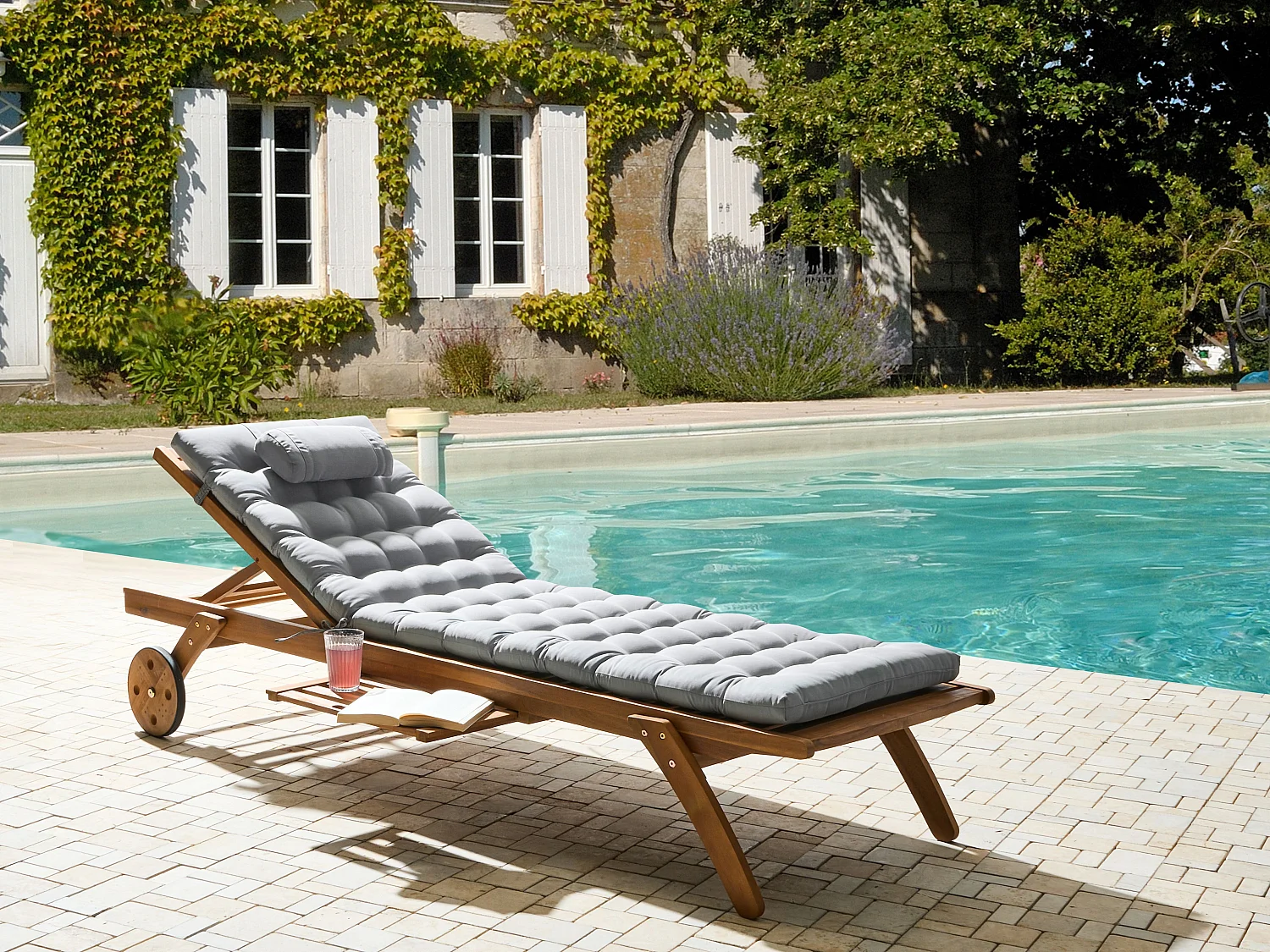 Transat avec coussin CESANA PREMIUM Acacia Gris clair