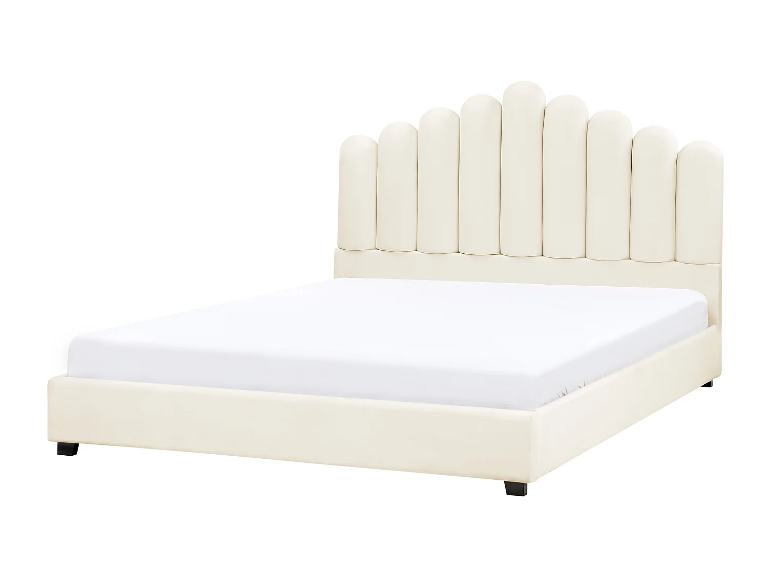 Wasserbett Samtstoff VINCENNES 180 x 200 cm Cremeweiss