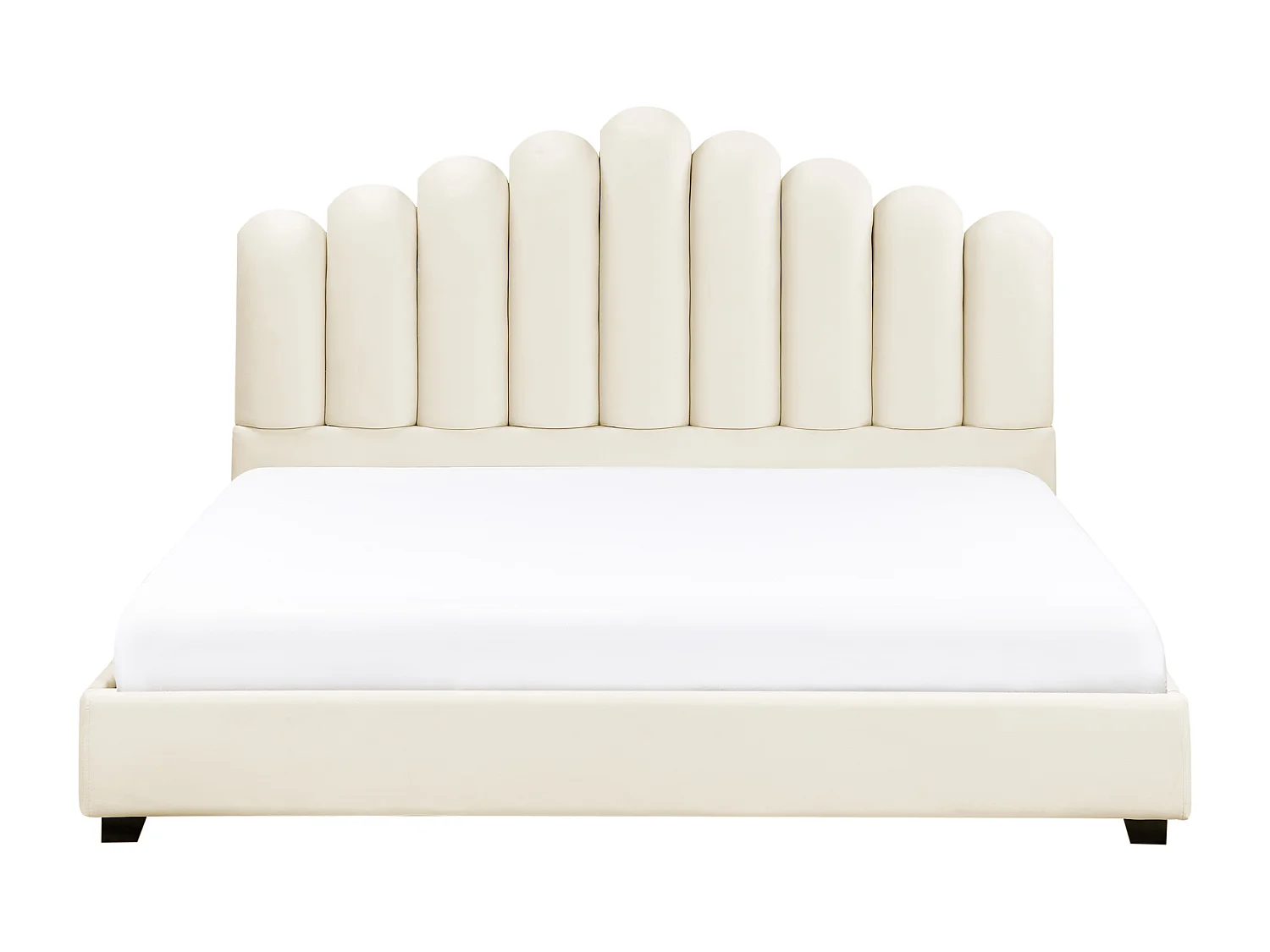 Wasserbett Samtstoff VINCENNES 180 x 200 cm Cremeweiss