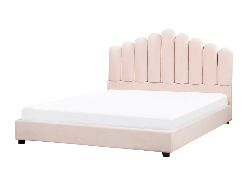 Wasserbett Samtstoff VINCENNES 180 x 200 cm Pastellrosa