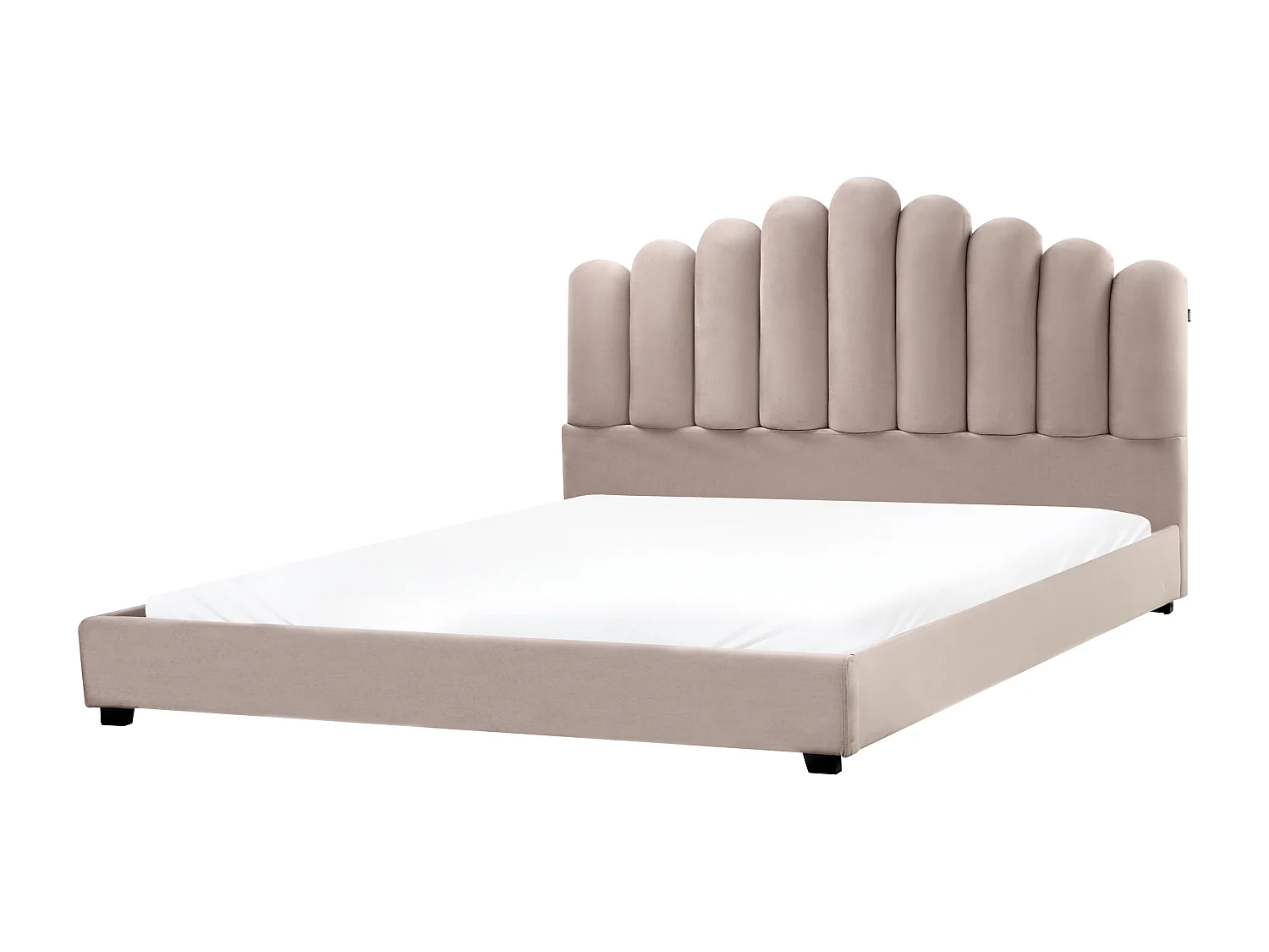 Wasserbett Samtstoff VINCENNES 180 x 200 cm Taupe