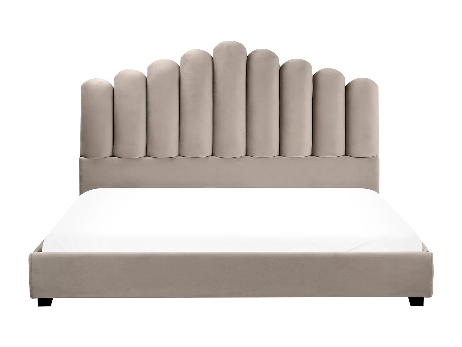 Wasserbett Samtstoff VINCENNES 180 x 200 cm Taupe