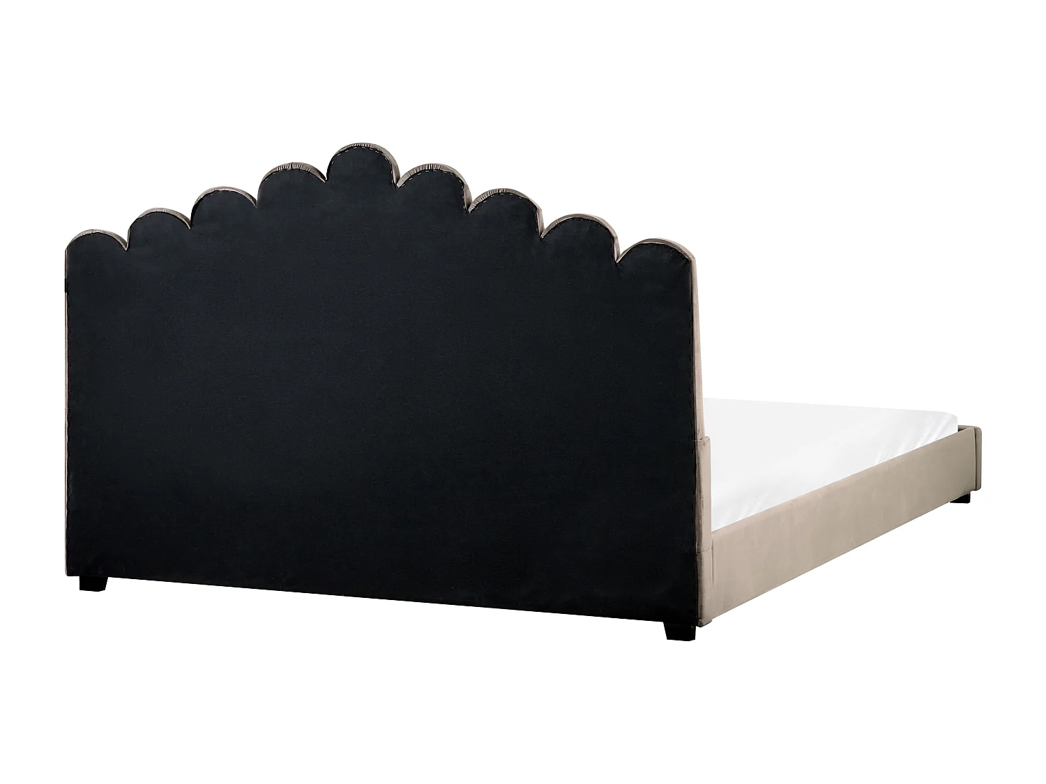 Wasserbett Samtstoff VINCENNES 180 x 200 cm Taupe