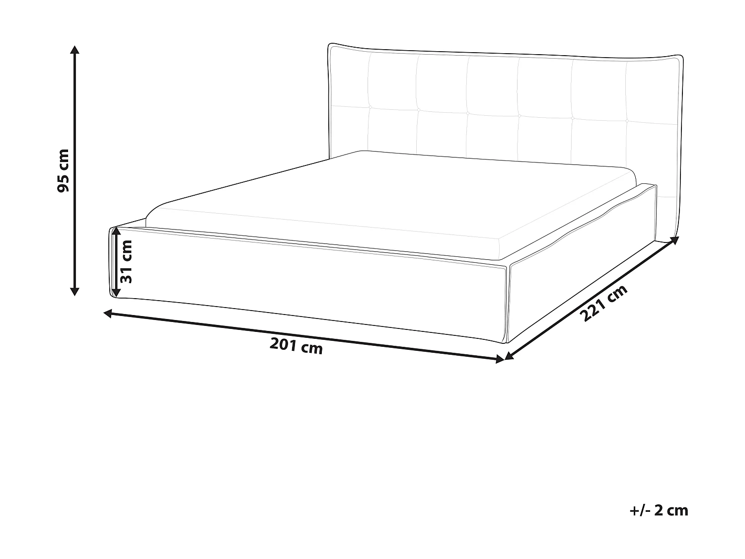 Lit à eau Lin synthétique LESTRE 160 x 200 cm Vert