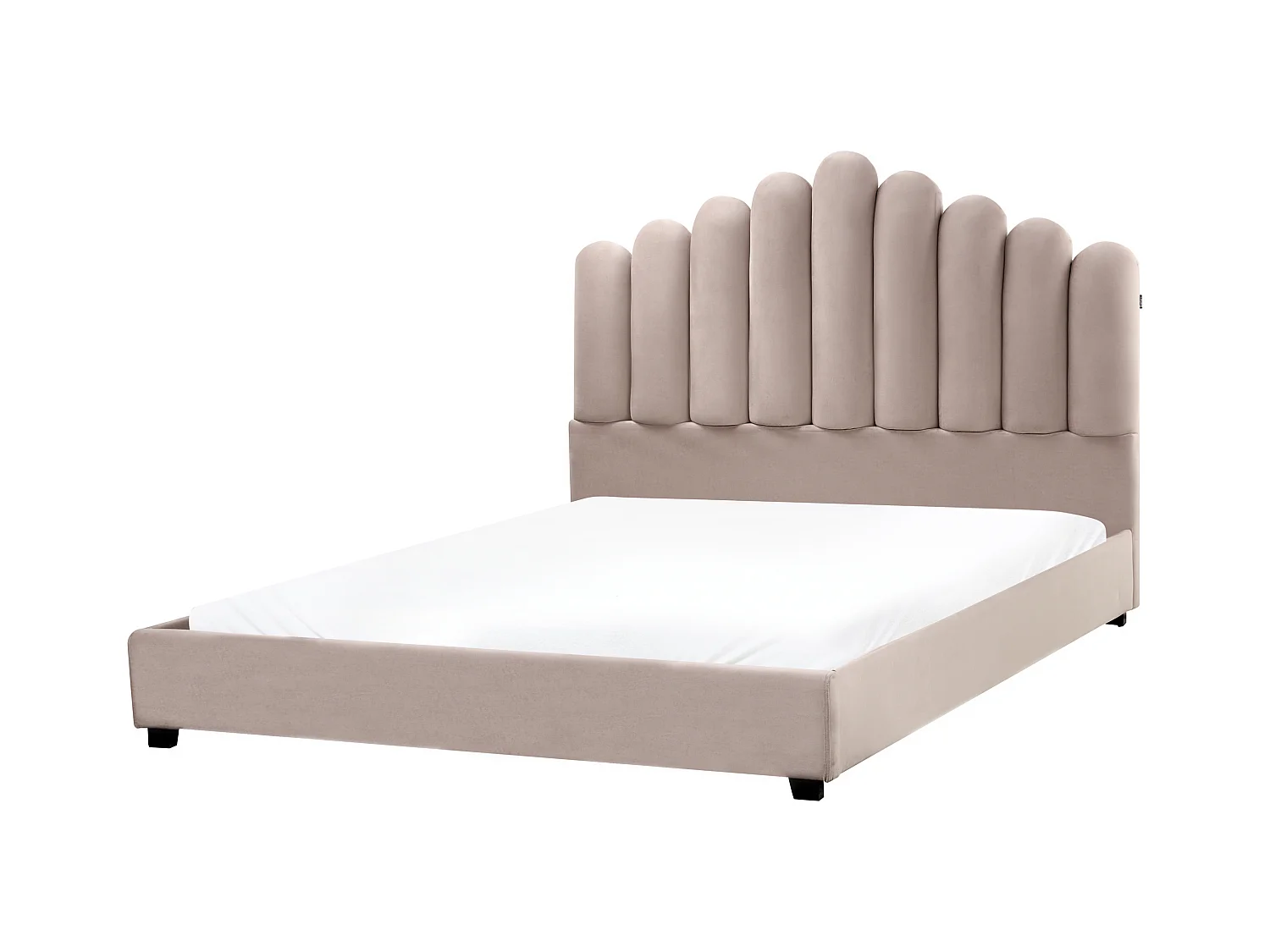 Lit à eau Velours VINCENNES 160 x 200 cm Taupe