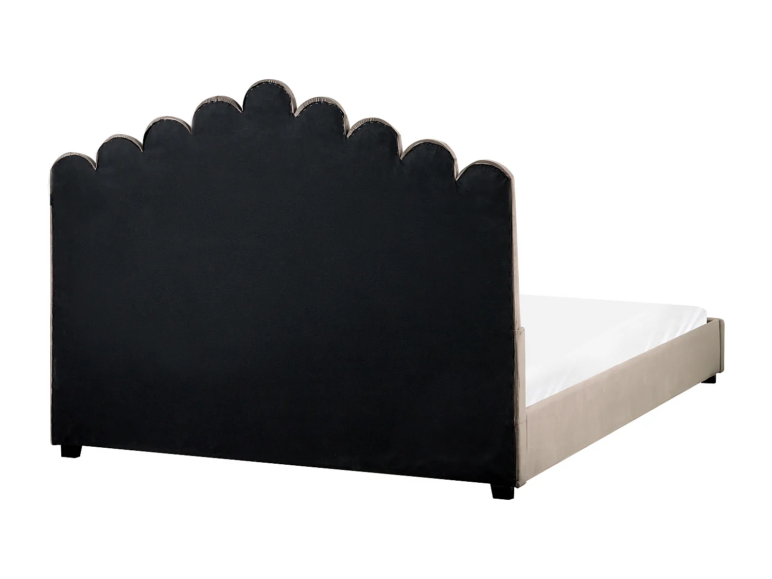 Wasserbett Samtstoff VINCENNES 160 x 200 cm Taupe