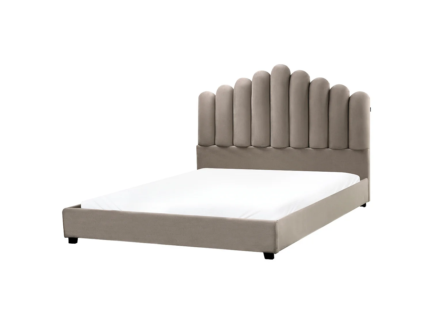 Waterbed Velvet VINCENNES 160 x 200 cm (EU King Size) Taupe