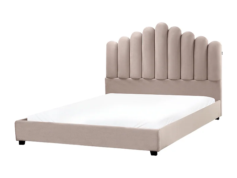 Waterbed Fluweel VINCENNES 160 x 200 cm Taupe
