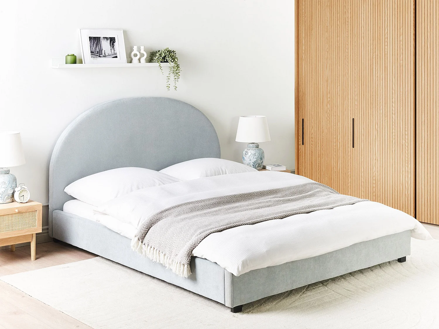 Lit à eau Tissu VAUCLUSE 160 x 200 cm Bleu clair