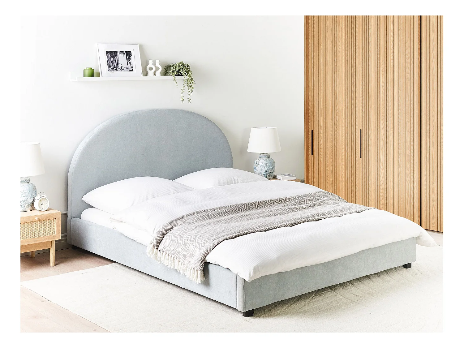 Lit à eau Tissu VAUCLUSE 160 x 200 cm Bleu clair