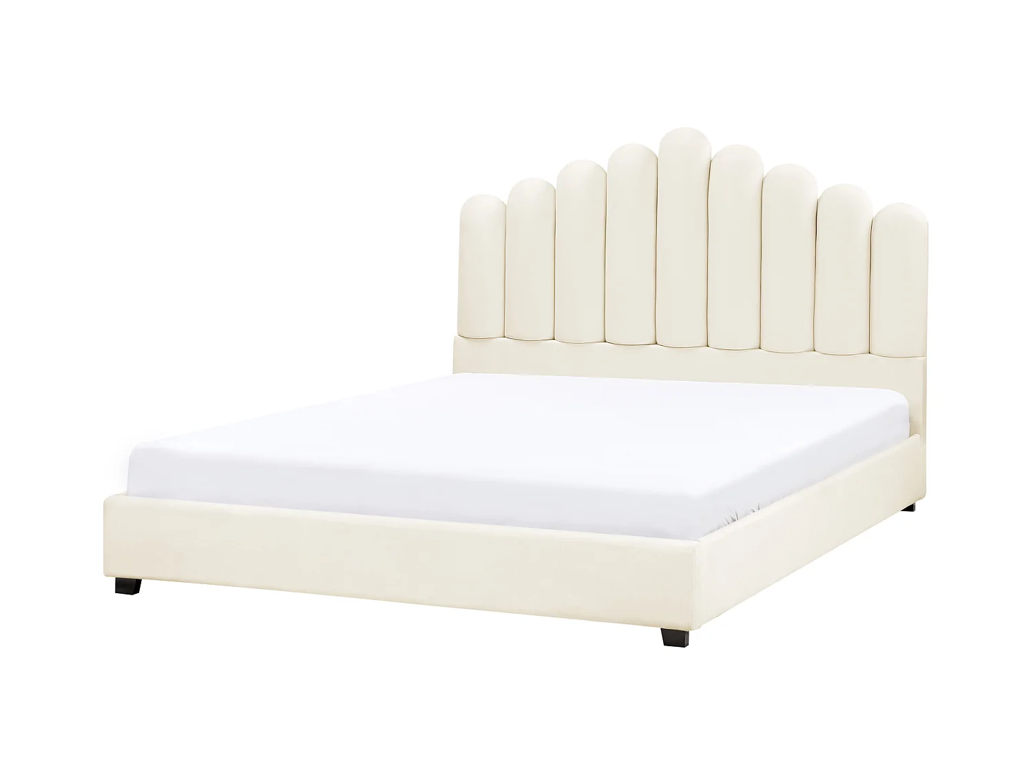 Lit à eau Velours VINCENNES 160 x 200 cm Blanc cassé