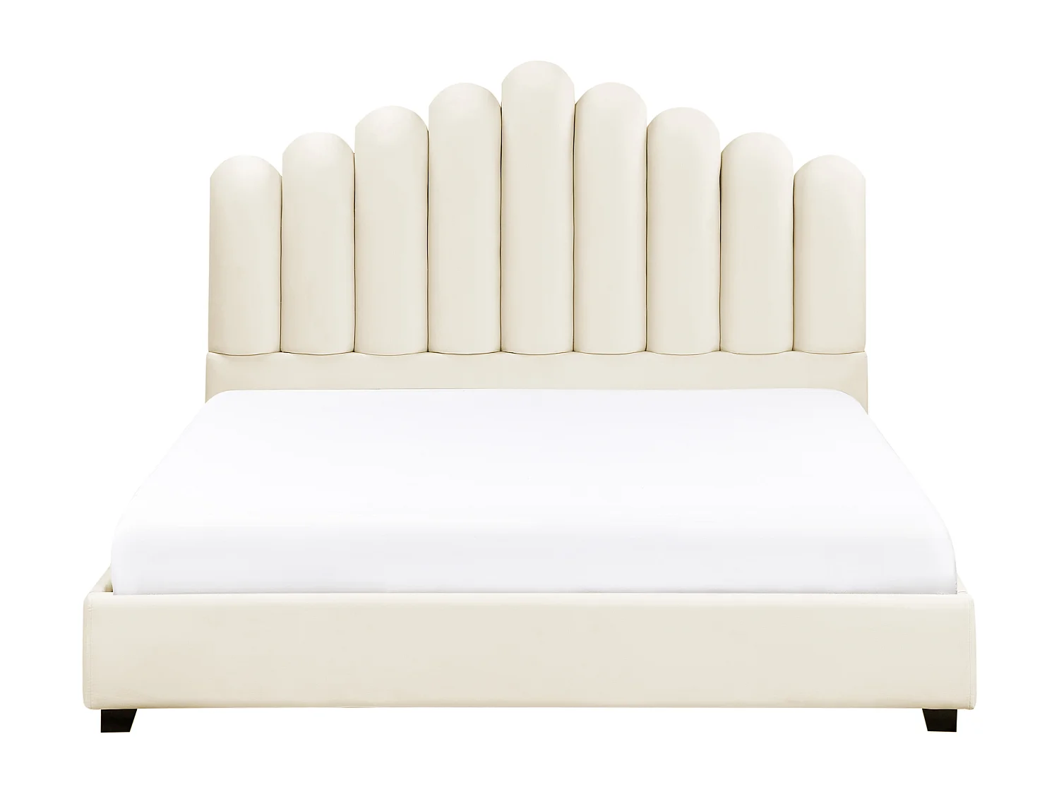 Wasserbett Samtstoff VINCENNES 160 x 200 cm Cremeweiss