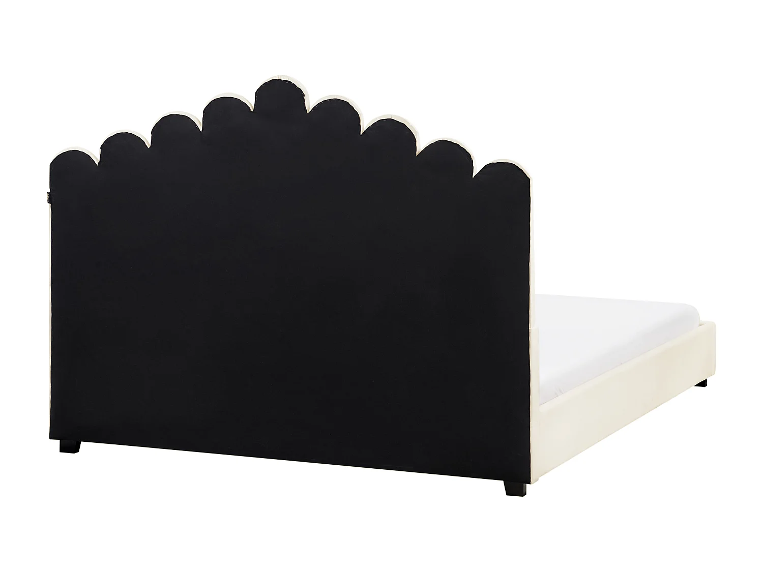 Wasserbett Samtstoff VINCENNES 160 x 200 cm Cremeweiss