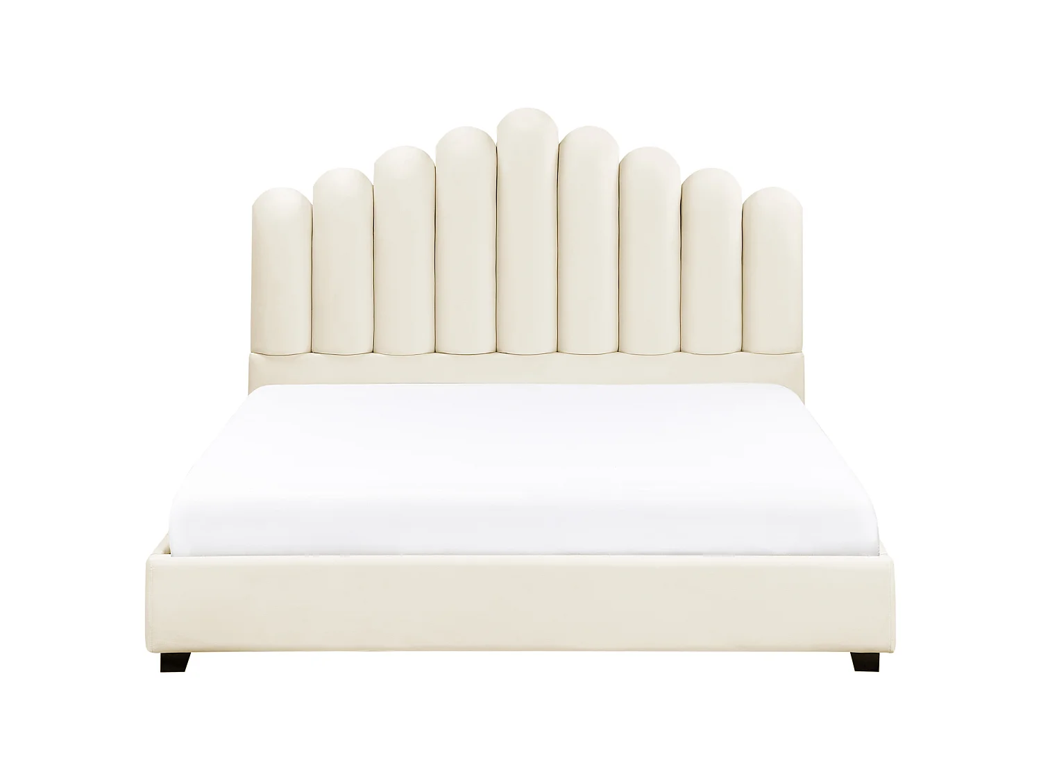 Waterbed Velvet VINCENNES 160 x 200 cm (EU King Size) Off-White