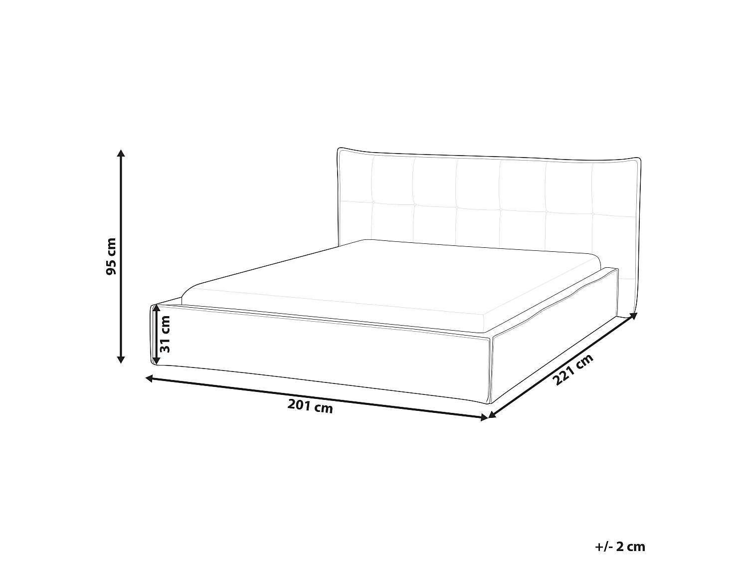 Waterbed Faux Linen LESTRE 160 x 200 cm (EU King Size) Taupe