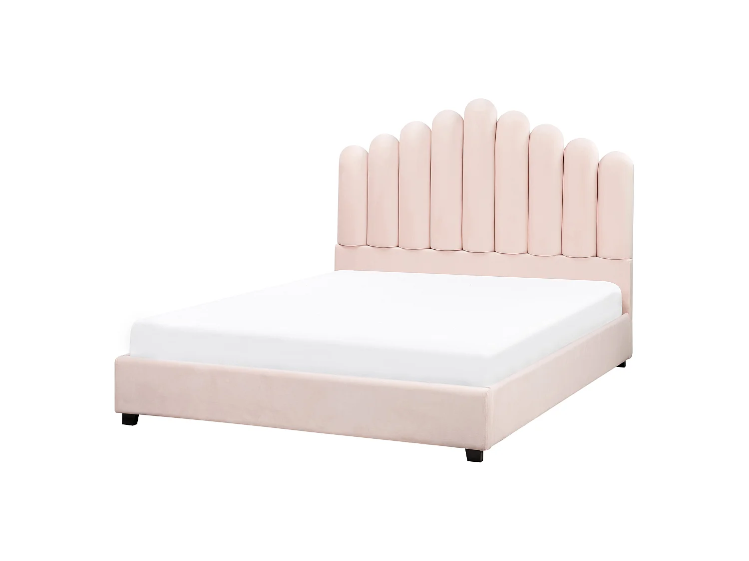 Waterbed Velvet VINCENNES 140 x 200 cm (EU Double) Pastel Pink