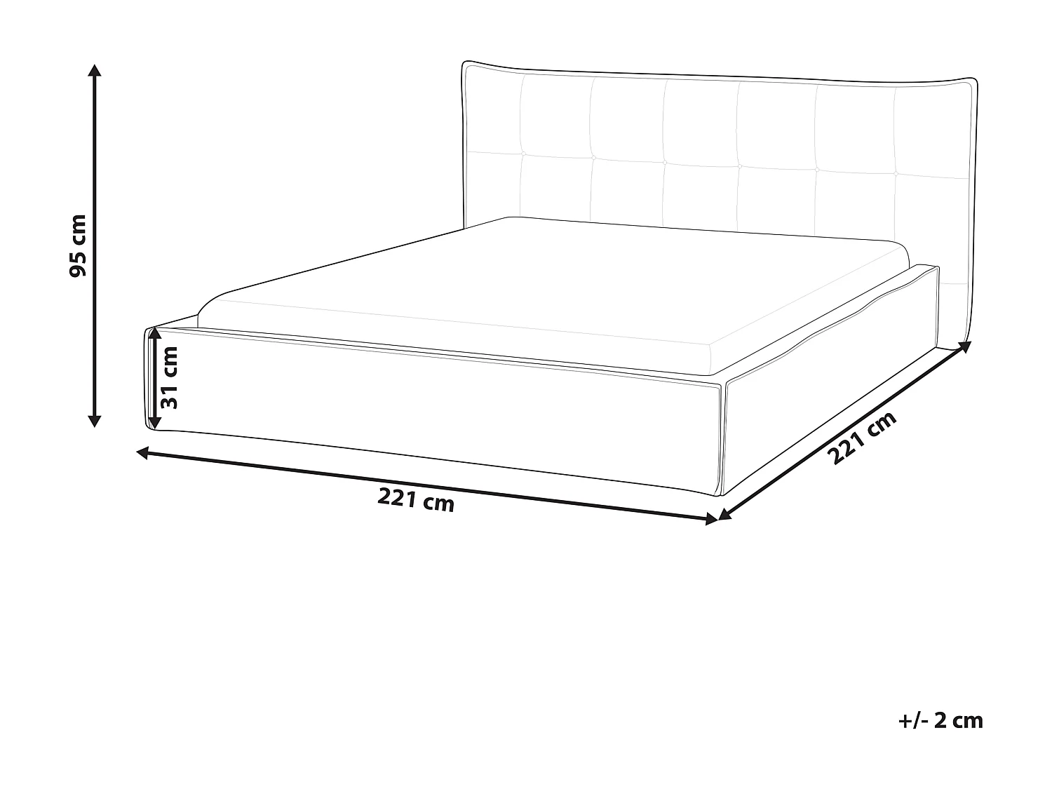 Wasserbett Kunstleinen LESTRE 180 x 200 cm Taupe