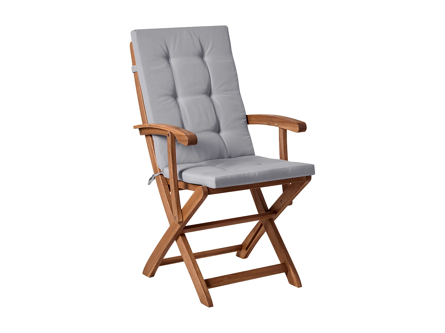 Lot de 2 chaises de jardin avec coussins MAUI PREMIUM Acacia Gris clair