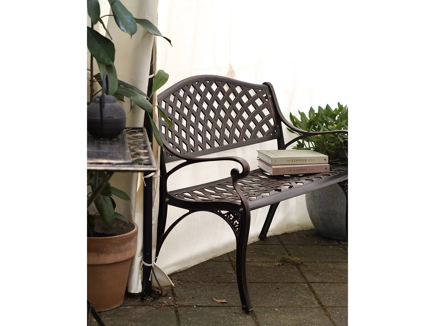 Banc de jardin STAGGIA 104 cm Métal Marron