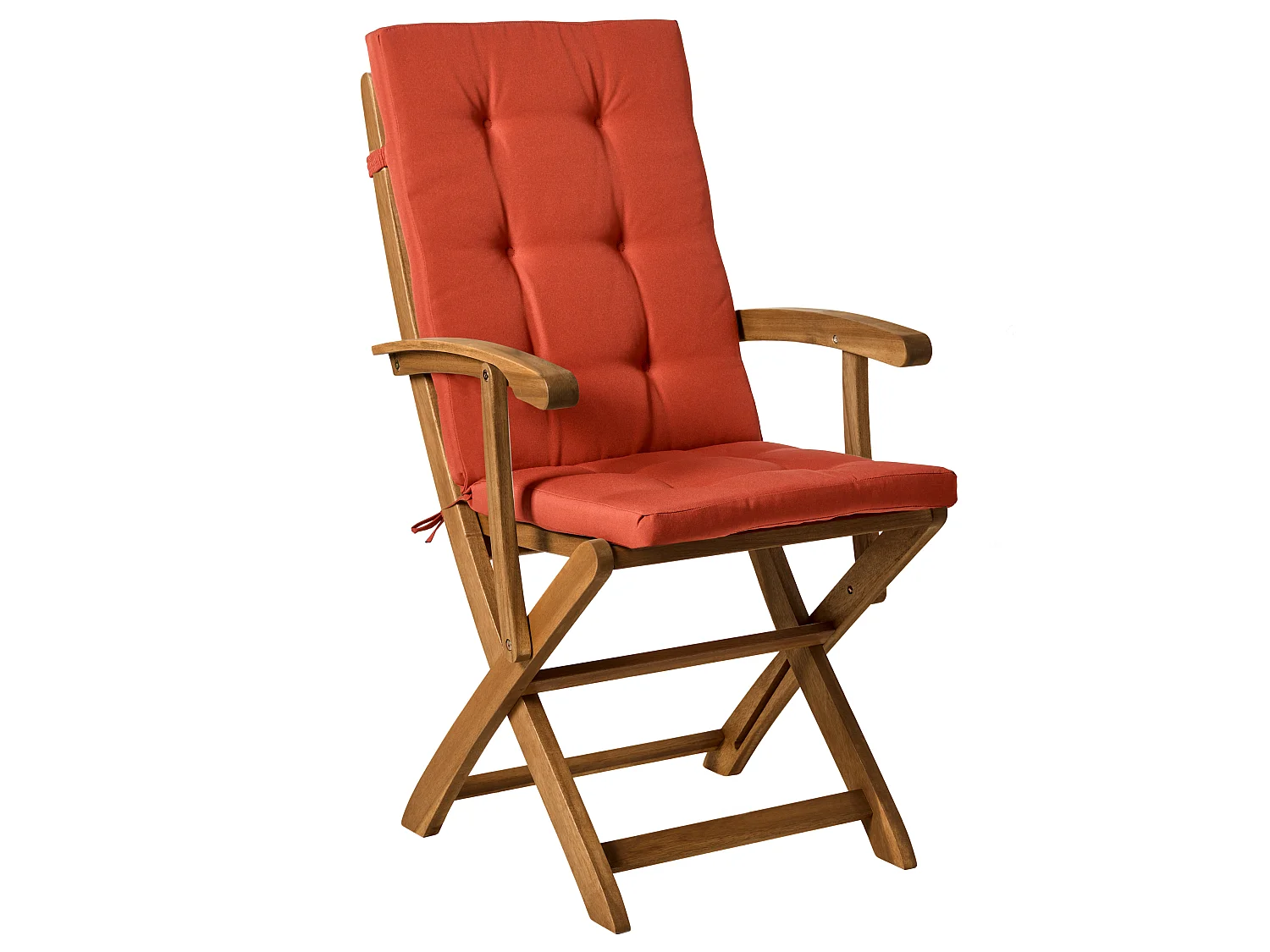 Conjunto de 2 cadeiras de jardim com almofadas MAUI PREMIUM Madeira de acácia Vermelho