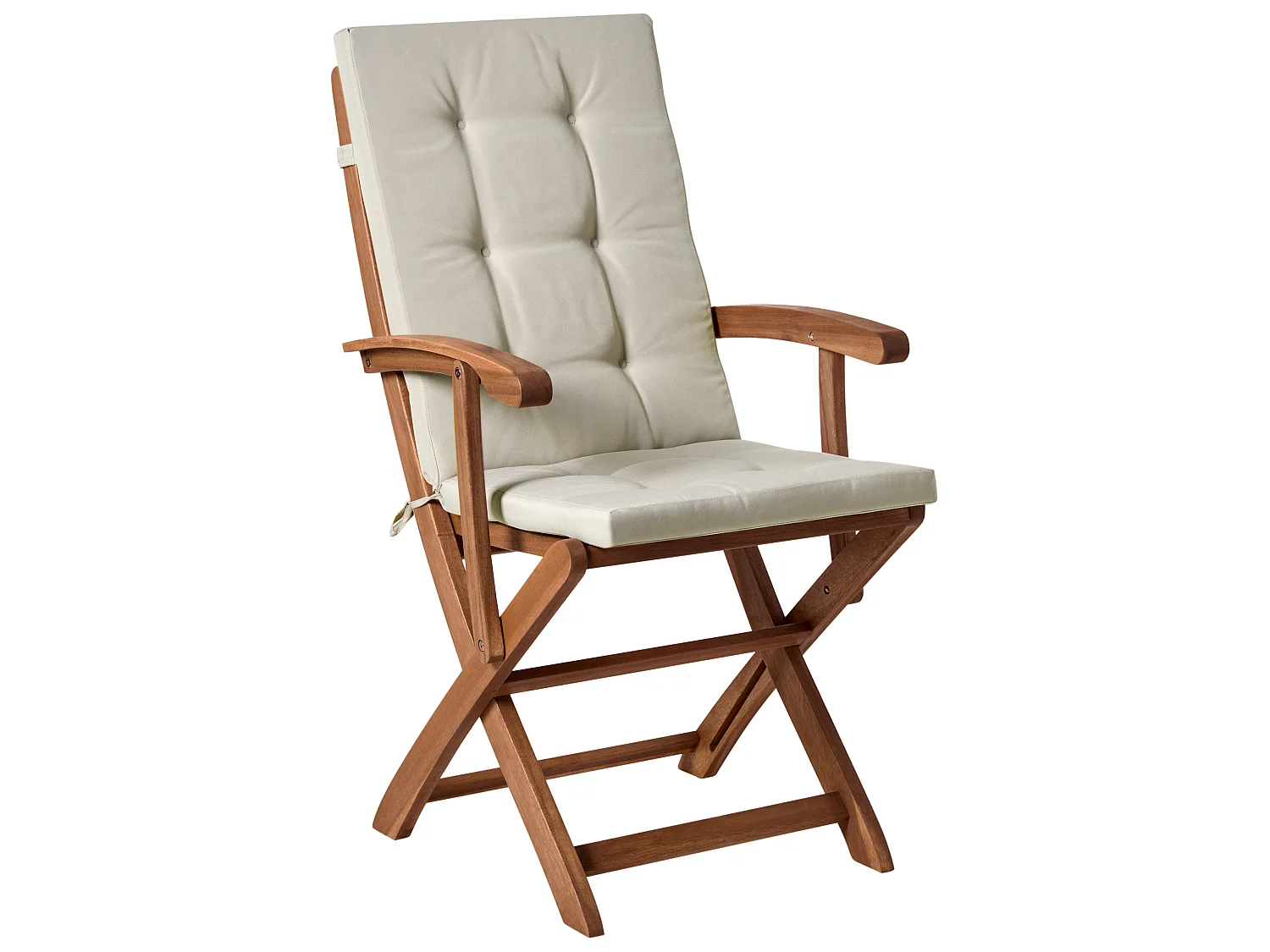 Conjunto de 2 cadeiras de jardim com almofadas MAUI PREMIUM Madeira de acácia Taupe