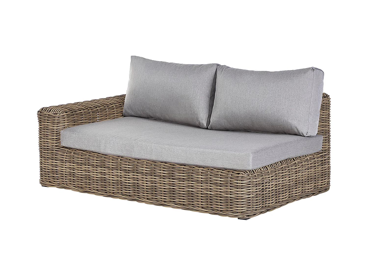 Narożnik ogrodowy z otomaną dla 6 osób PALERMO Modułowy Technorattan Jasnobrązowy