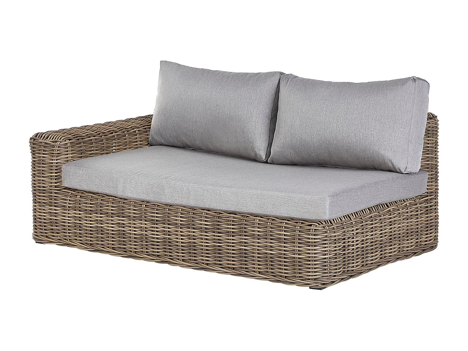 Garten Lounge Set Polyrattan braun mit Auflagen grau modular 6-Sitzer Palermo