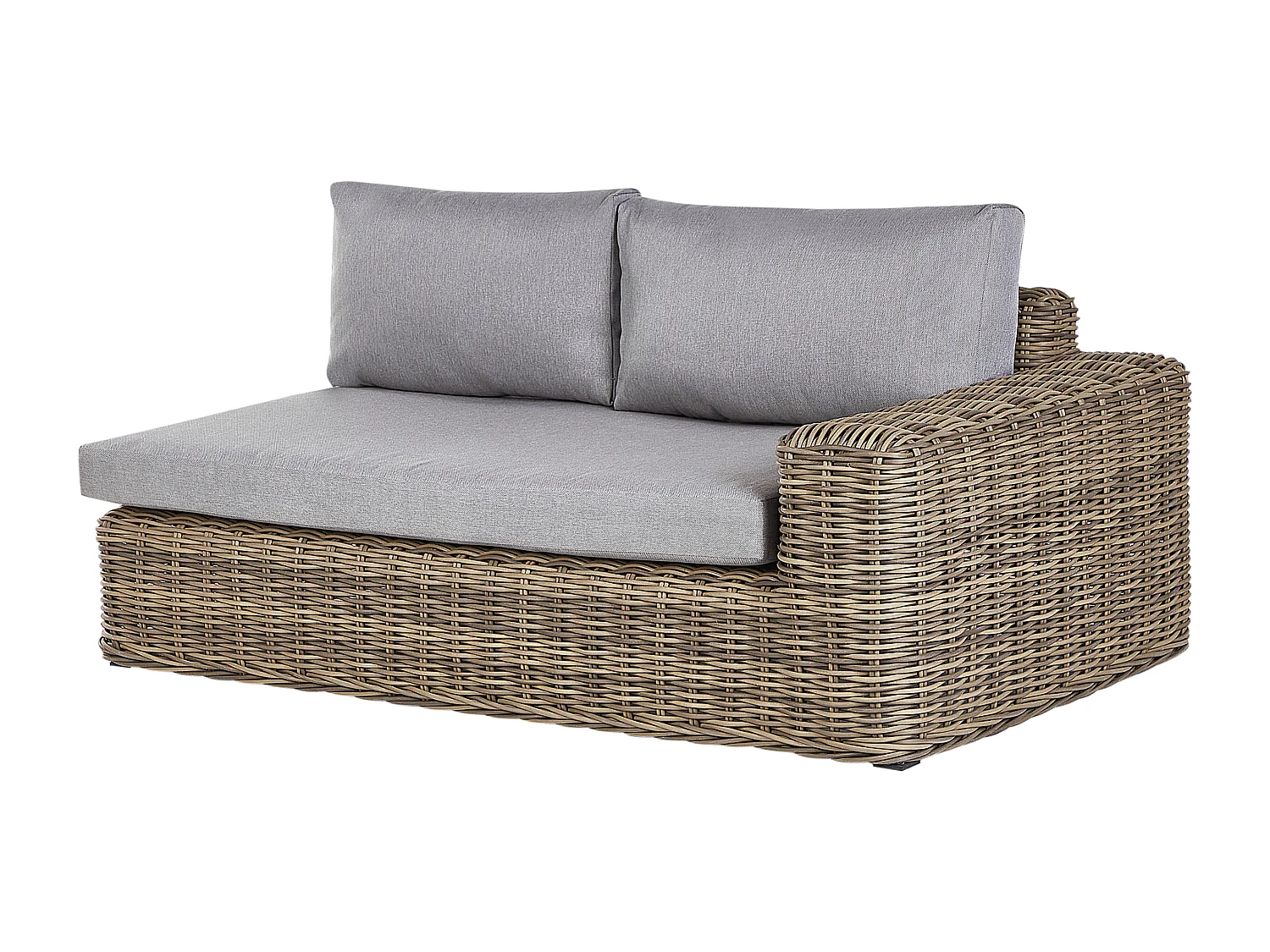 Canapé d'angle de jardin avec ottoman 6 places PALERMO Marron clair