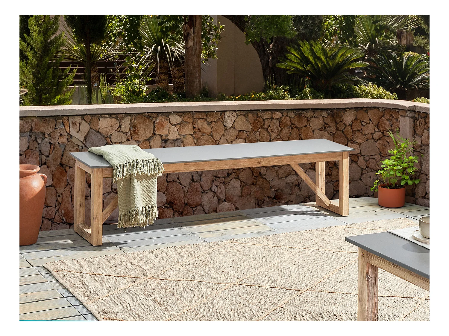 Tuinbank NOTTERI 180 cm Beton Grijs