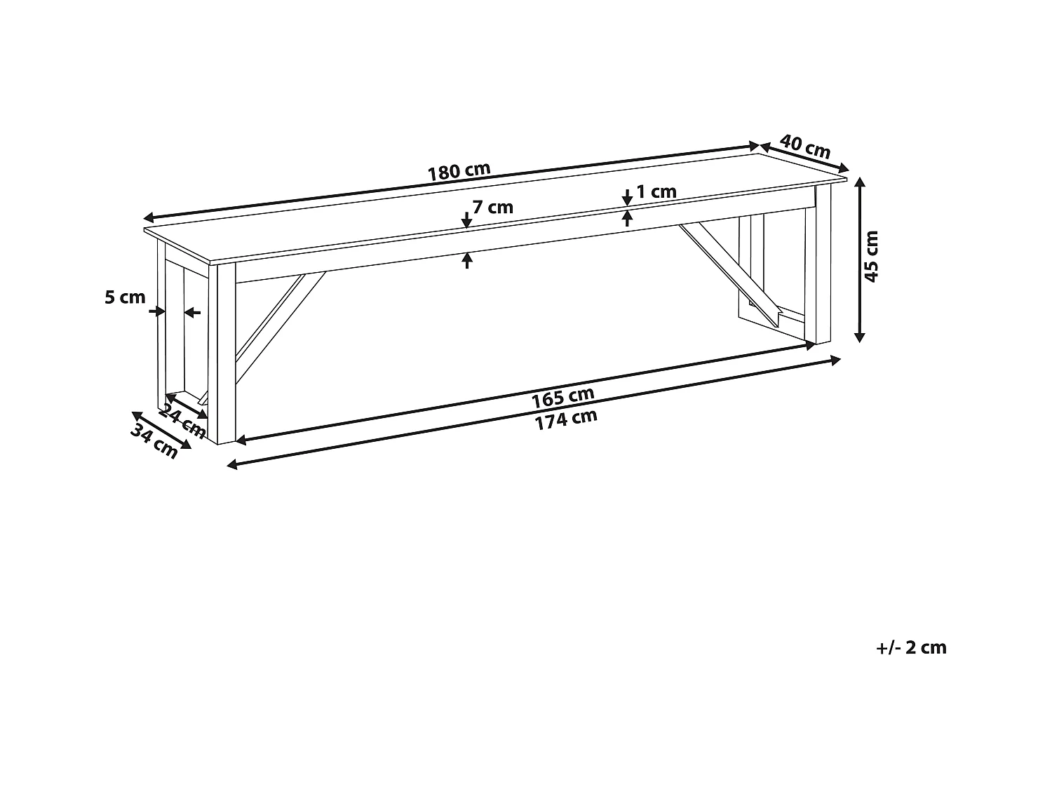 Tuinbank NOTTERI 180 cm Beton Grijs
