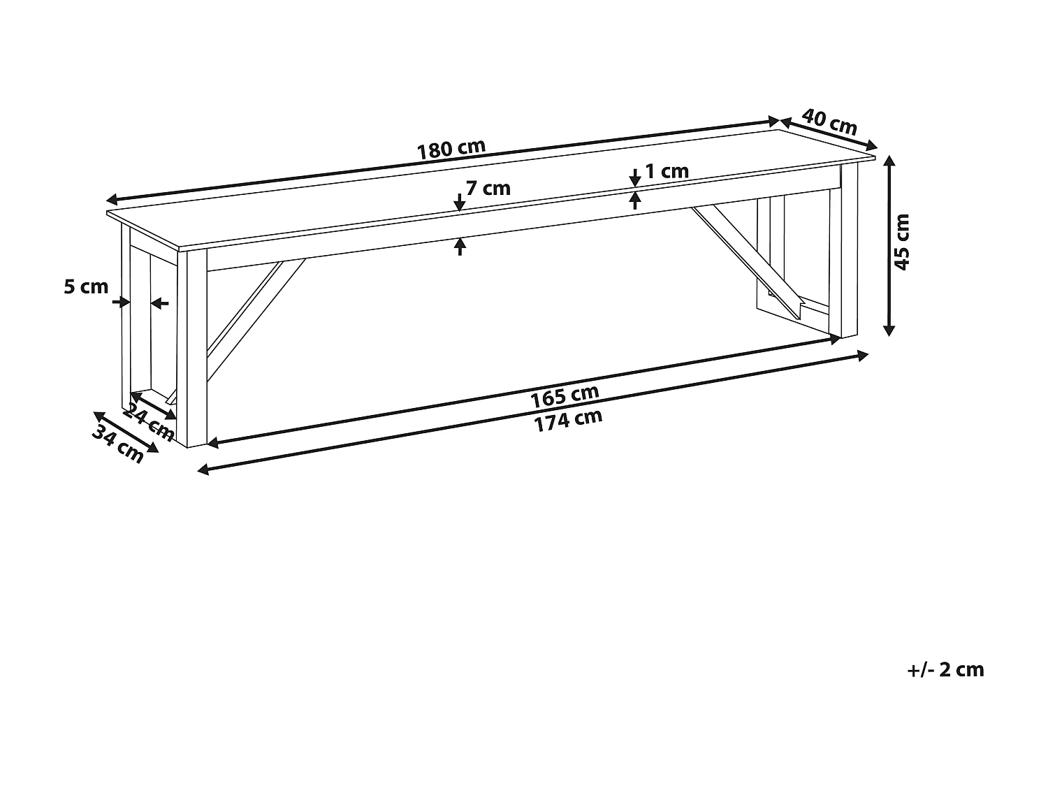 Tuinbank NOTTERI 180 cm Beton Grijs
