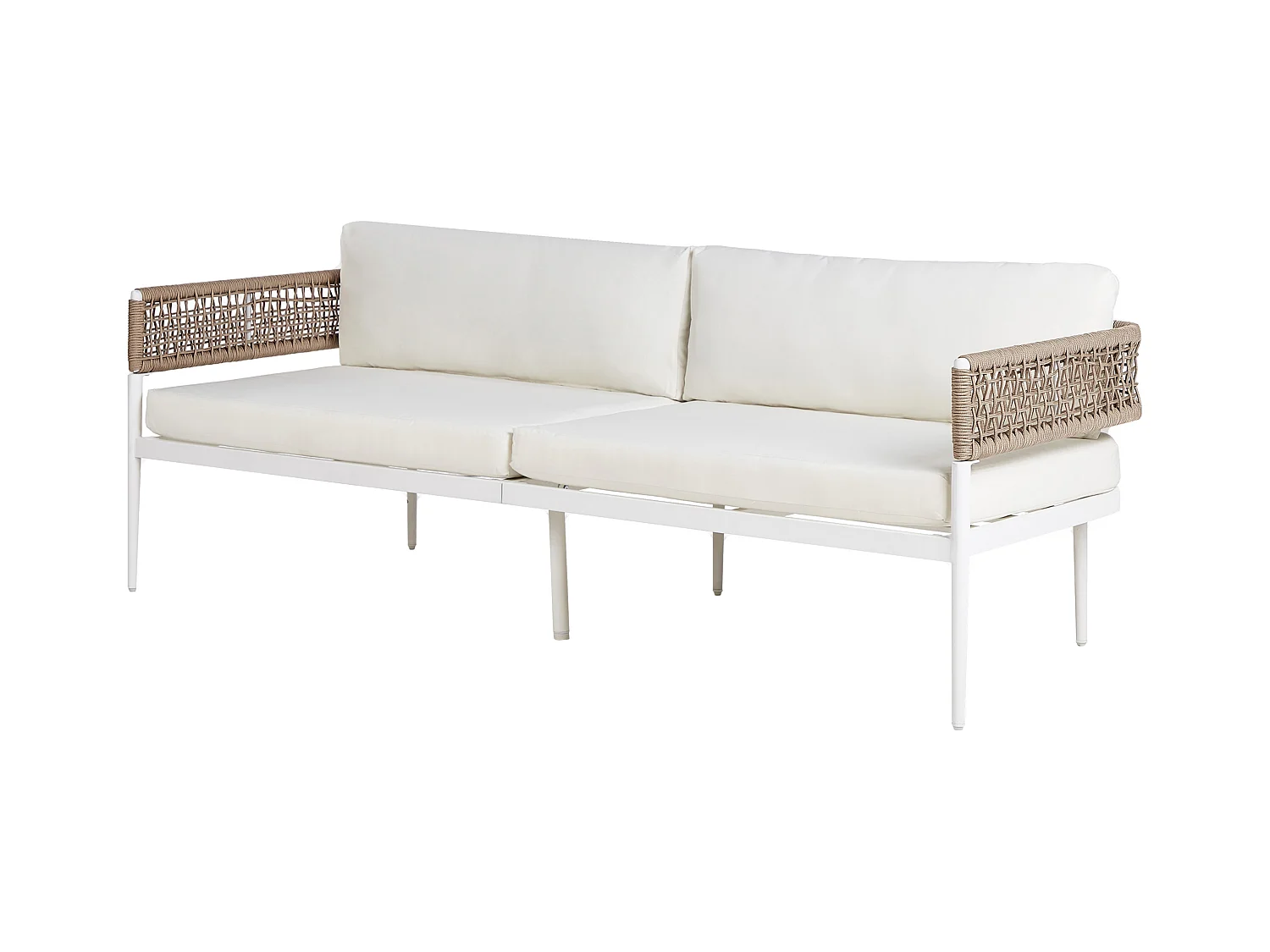 Ensemble de salon de jardin avec table 5 places SERLA Métal Blanc